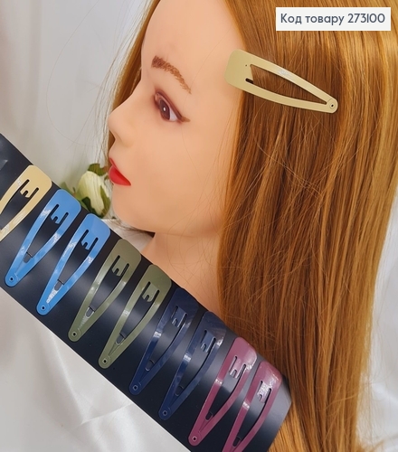 Заколка Тик-так матовая 7см в асорт. 10шт. 273100 фото 1