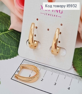 Серьги дуги, капельки, 1,5см*3мм, Xuping 18K 115932 фото