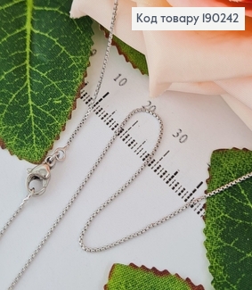 Цепочка родированая  плетение квадратный снейк 1мм, длина 50см, Xuping 190242 фото