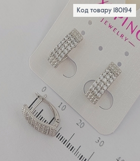 Серьги   с камнями покрытые родием    медицинское золото Xuping 180194 фото