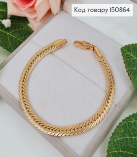Браслет плоское плетение, шир.5мм, дл.19см, Xuping 18К. 150864 фото