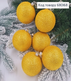 Набор шаров 80мм Блеск ЗОЛОТО НЕОН  6шт/уп, Украина 680168 фото