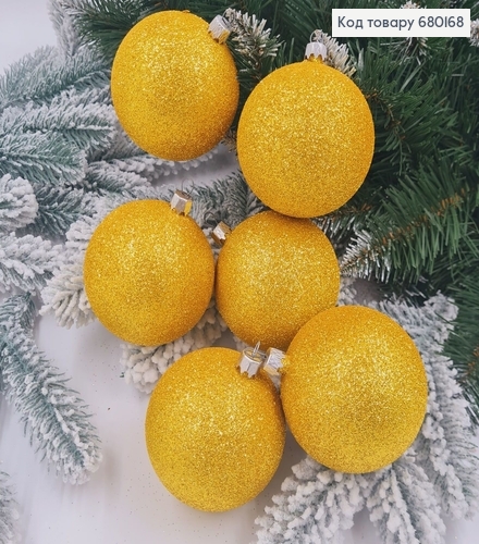 Набор шаров 80мм Блеск ЗОЛОТО НЕОН  6шт/уп, Украина 680168 фото 1