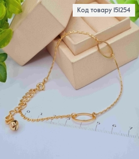 Браслет на ногу с двумя овалами, длина 22+5см, Xuping 18К 151254 фото