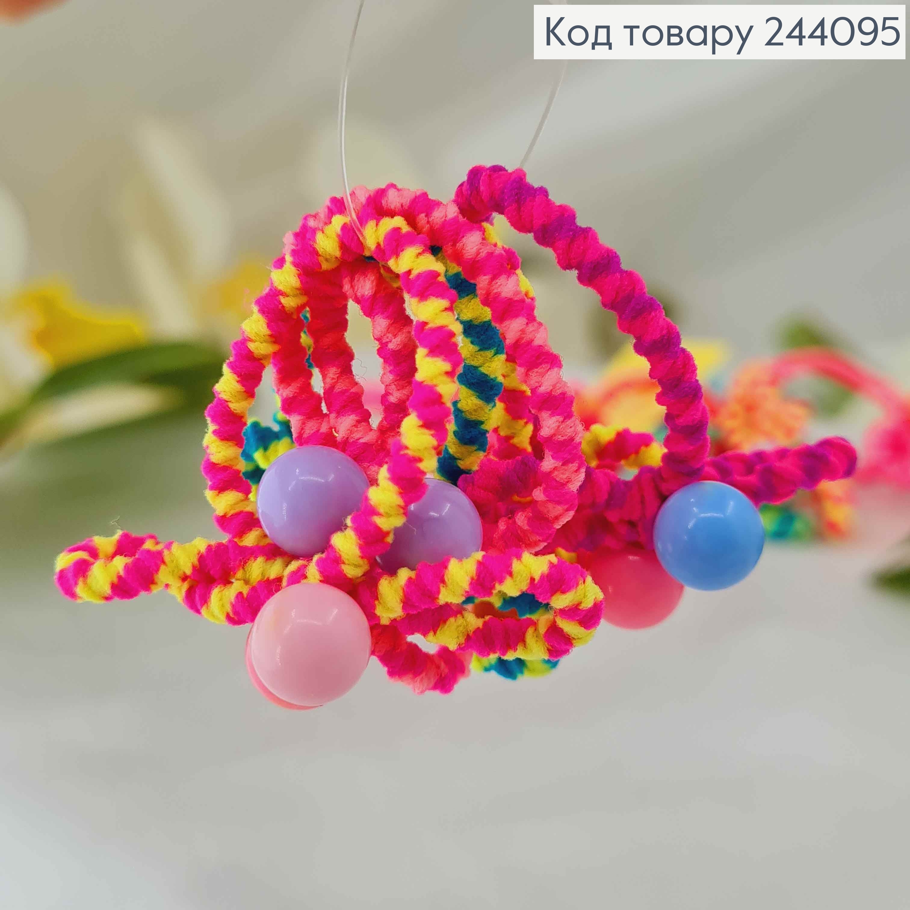 Набор резинок с бусинкой цвета в ассортименте. 50шт/уп. 244095 фото 1