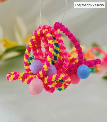 Набор резинок с бусинкой цвета в ассортименте. 50шт/уп. 244095 фото 1