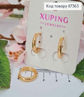 Серьги Колечки, ширина 3мм, диаметр 1,5см, Xuping 18K 117363 фото