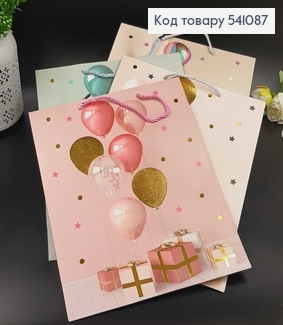 Пакет бумажный "Шарики", 26х32х10см, в ассорт. 541087 фото