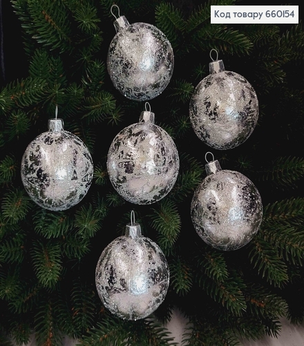 Набір куль 60 мм Ретро Блиск , СРІБЛО. 6шт/уп, Україна 660154 фото 1