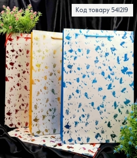 Пакет бумажный Белый с хаотическим пятнышком, 42*31*12см, в ассортименте 541219 фото