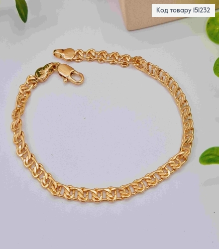 Браслет плетение УЗЕЛ, ширина 5мм, длина 19см, Xuping 18К 151232 фото 1