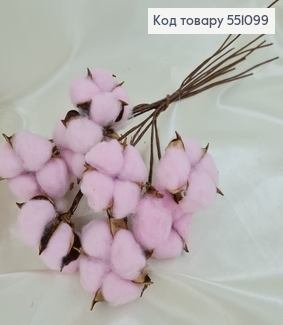 Ветвь хлопка розовая 10 шт/уп 20см 551099 фото