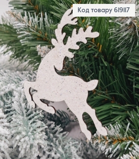 Іграшка на ялинку дерев'яна Олень, 8,5*8,5см, Україна 619117 фото