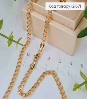 Цепочка плетения ЛАВ, ширина 3,5мм, длина 55см, Xuping 18K 121671 фото