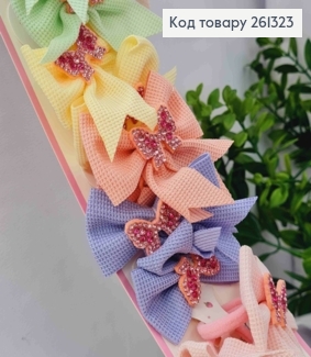 Набор резинок (20шт), БАНТИК со Стразами, Яркие цвета, резинка 3см, бантик 6*7см 261323 фото