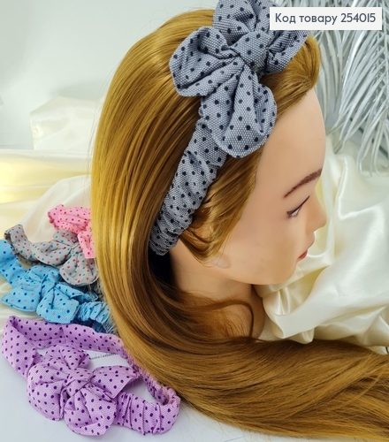 Пов'язка в горох з бантиком в асор. 254015 фото 1