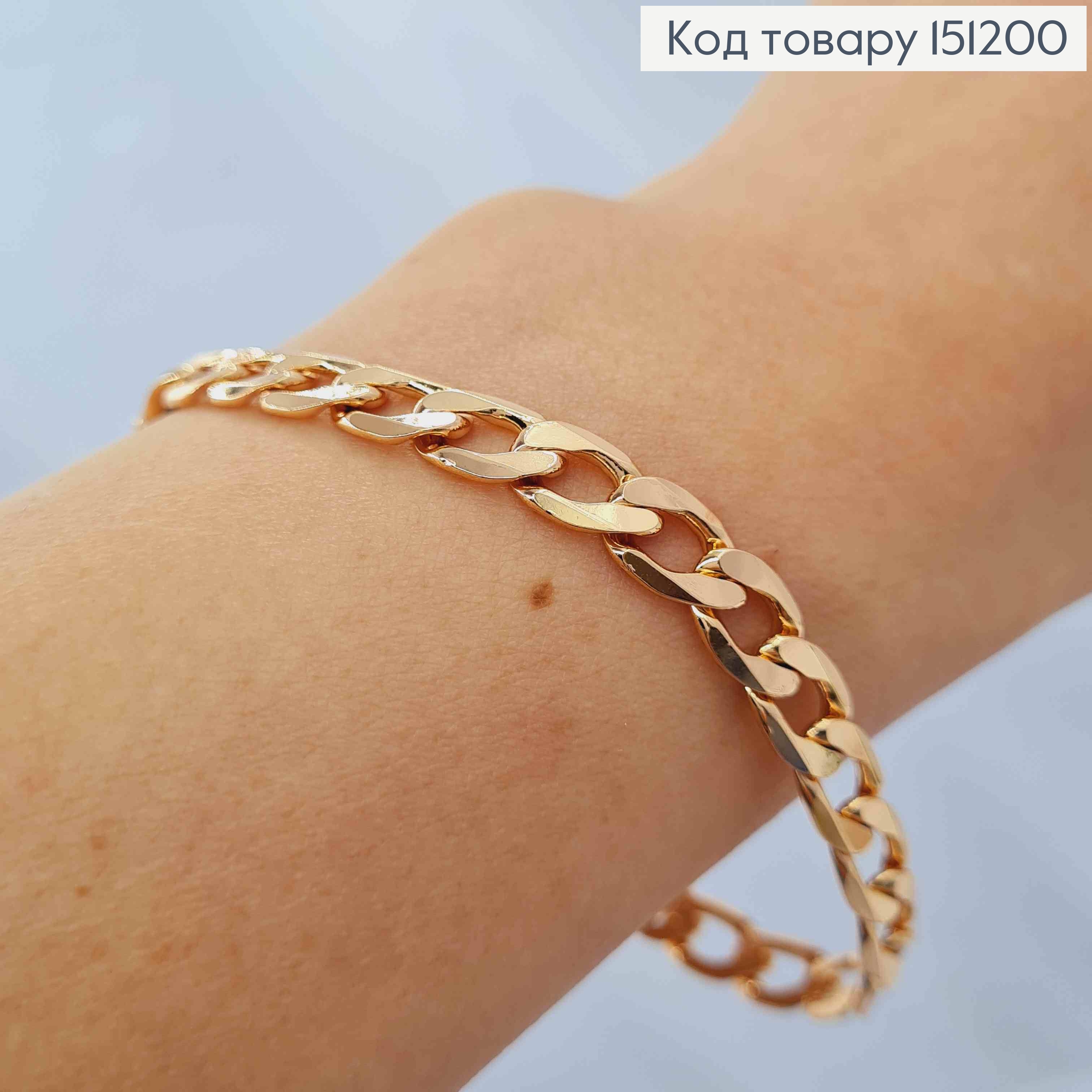 Браслет ПАНЦИРНОЕ ПЛЕТЕНИЕ, ширина 7мм, длина 19см, Xuping 18K 151200 фото 2