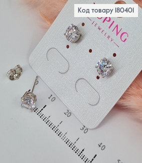 Серьги гвоздики с камешком 0,7 см родованное  Xuping 180401 фото