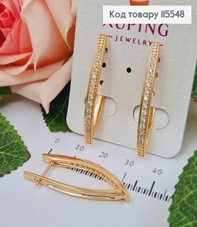 Сережки стріли, в камінцях, 4см. Xuping 18K 115548 фото