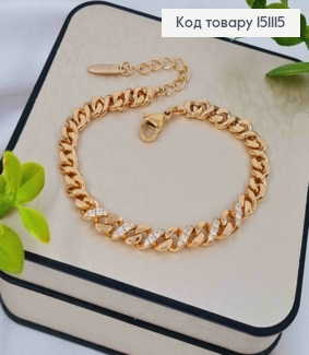 Браслет "Нежность" украшен Блестящими камешками, дл. 17+3см, Xuping 18K 151115 фото