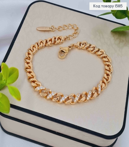 Браслет "Нежность" украшен Блестящими камешками, дл. 17+3см, Xuping 18K 151115 фото 1