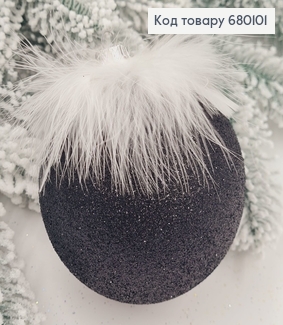 Игрушка шар 80мм Перья ЧОРНАЯ, Украина 680101 фото