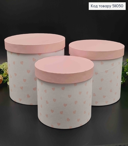 набор коробок, 3шт. Пастельных цветов, В сердечках 13*20см, 12*18см, 10*16см 511050 фото 1