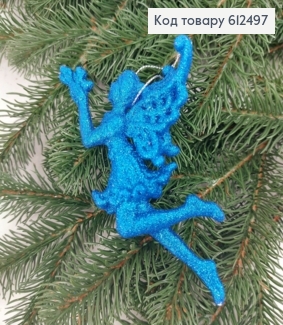 Новогодняя фигура Блеск Фея с цветком СИНЯЯ, 15*8см, Украина 612497 фото