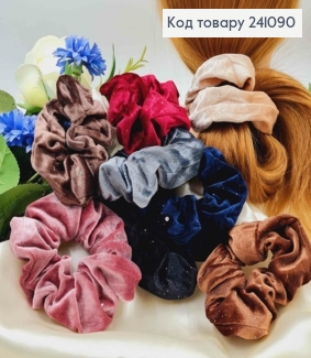 Резинка велюровая с блестками 4см(внутренний диаметр) 12см(наруж.диам.), в ассортименте 241090 фото