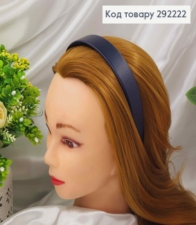 Обруч  ЕКОшкіра 2,5см, ТЕМНО-СИНІЙ, ручна робота, Україна 292222 фото