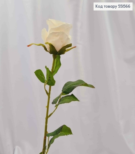 Искусственный цветок Розы, цвета АИВОРИ, высота 70см, цветок 6*7см 551566 фото 1