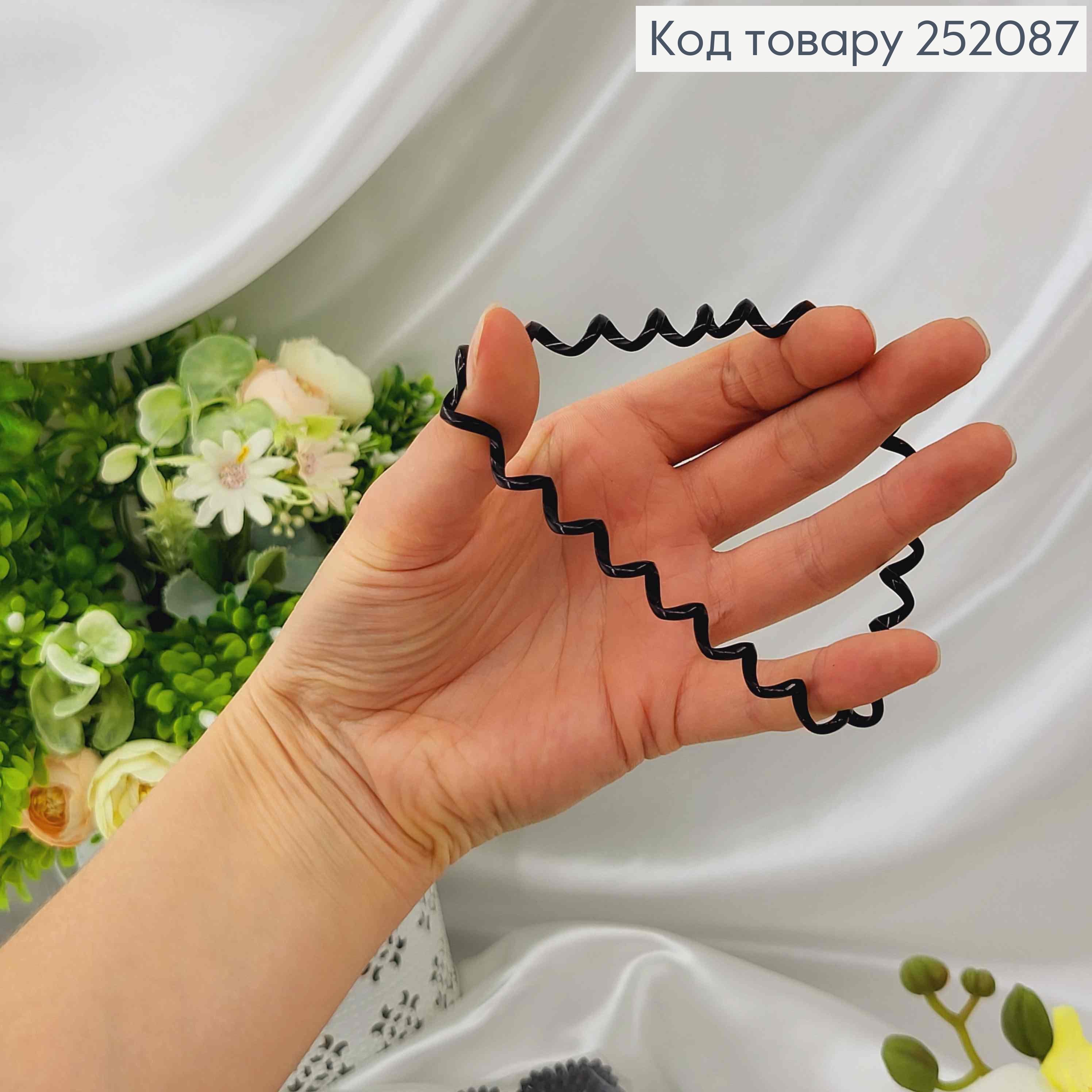 Резинка пружинка, 3см, глянцевая черная 252087 фото 2