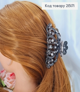 Краб метал РОЗКІШНИЙ чернений з камінцями, 10см 215171 фото