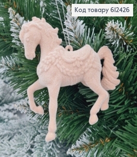 Новогодняя фигура Бархат Конь ПУДРА, 11*10см, Украина 612426 фото