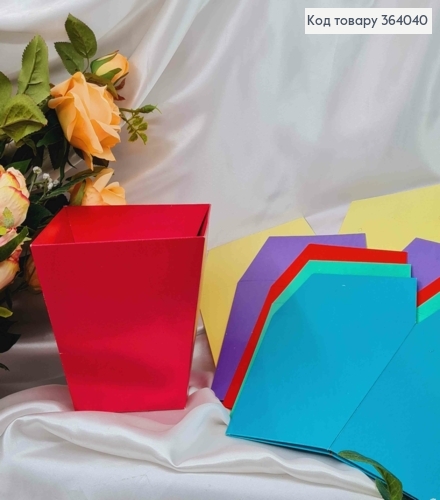 Набор Сумочек флористических, 6шт, Цветные, картонных складных, 12*15см 364040 фото 1