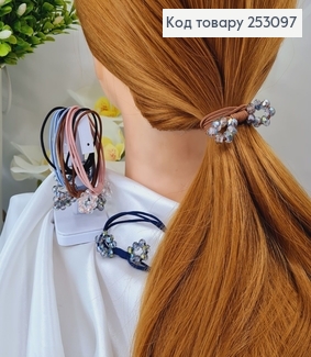 Резинка шнурок потрійна 5см БАНТИК в камінцях в асорт. 253097 фото