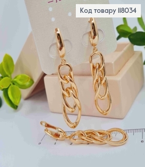 Серьги с подвесными цепочками, 1,6+3,2см, английская застежка, Xuping 18K 118034 фото