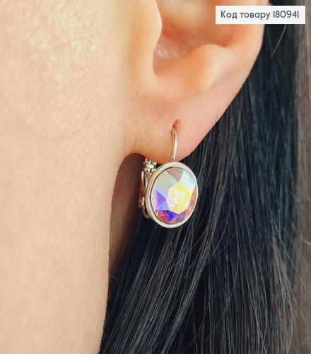 Сережки родовані, "Місячне сяйво" з камінцем Сваровськи  франц. заст. 2см Xuping 18 180941 фото 2