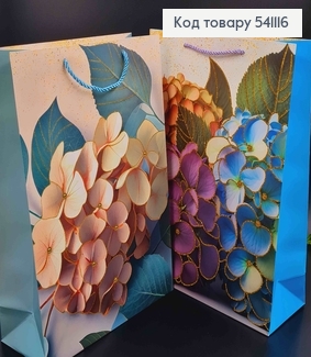 Пакет бумажный, "Букет Гортензий", в ассорт. 31*42*12см 541116 фото