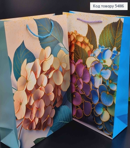 Пакет бумажный, "Букет Гортензий", в ассорт. 31*42*12см 541116 фото 1