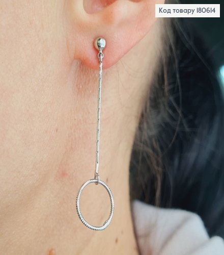 Серьги родированые гвоздики подвески 5см, Xuping 180614 фото 2