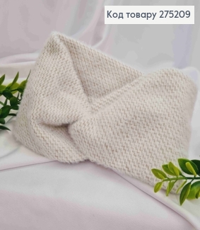 Повязка чалма, "кролик", шахматная, БЕЖЕВОГО цвета, 42*11см, ручная работа, Украина. 275209 фото