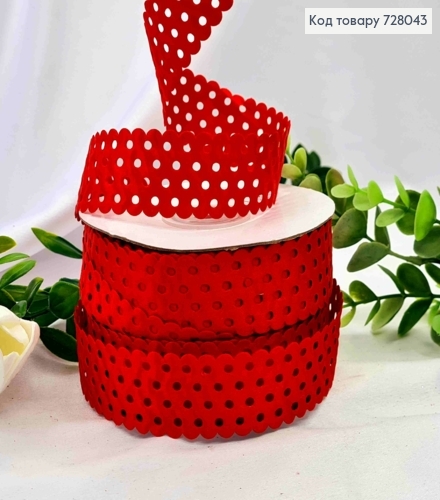 Лента-тесьма декоративная, КРАСНОГО цвета, ширина 2,5см, длина 20 метров 728043 фото 1