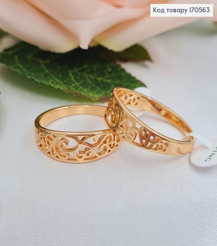 Кольцо с вензелями, Xuping 18К 170563 фото 1
