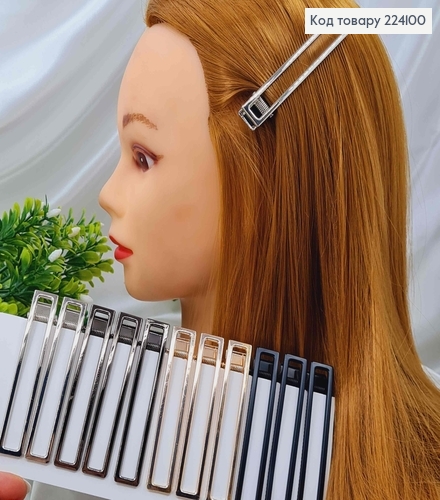 Заколка стріла метал, прямокутна, кольори в асорт. 8см 224100 фото 1