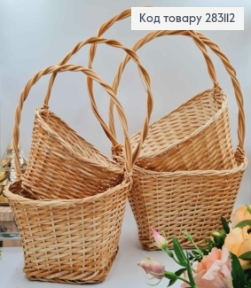 Набор корзин плетеных 4шт. Круглые, глубина: 19см,16см,15см,12см +ручка 26см,25см,20см,18см, УКРАИНА 283112 фото