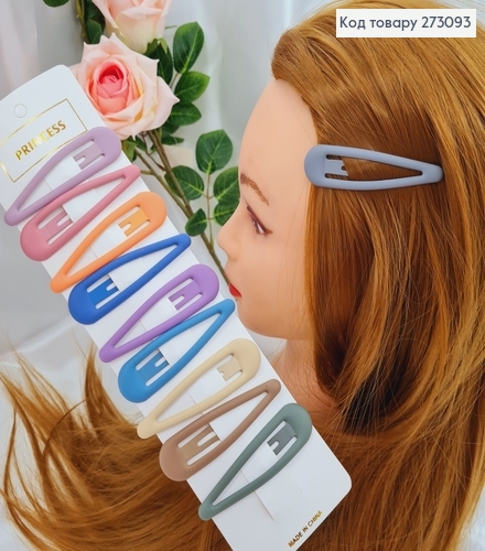 Заколка (10шт) Тик-так 7см метал+силикон в асорт. 273093 фото 1