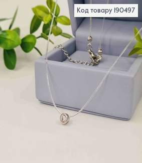 Жилка прозрачная родованная с Блестящим камнем в оправе (5мм), длина 45+5см, Xuping 190497 фото