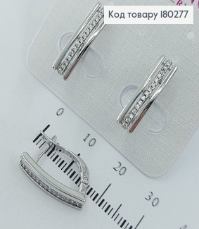 Сережки ділові з камінцями срібні Xuping 18К 180277 фото