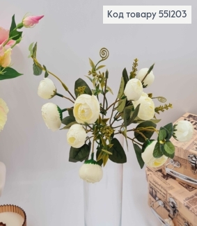 Композиция "Букет МОЛОЧНЫЕ ПИОНЫ (10головок)", высота 29см 551203 фото